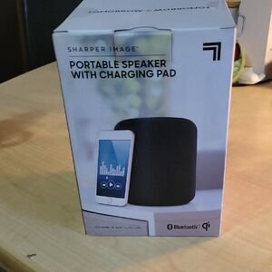 Sharper Image Black Wireless Speaker with Charger